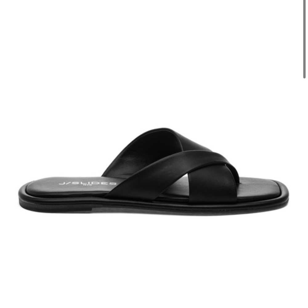 NWT J/SLIDES YURI Black Leather Sandal